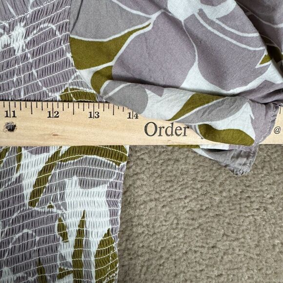 Free People Louise Mini Dress Size Small Purple Floral Smocked Off The Shoulder - Picture 7 of 12